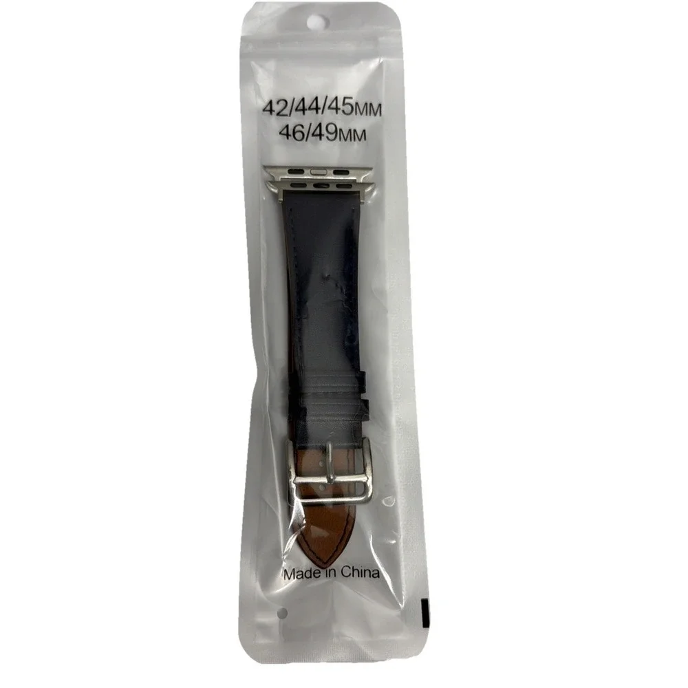 Strap Band Blue Unisex's Leather replacement Band Series 10 iPhone Size 42/45 NW
